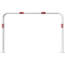 Hoop of steel tube |  48 x 2,5 mm | without cross bar | to be fixed by plugs | total width 1500 mm | total height 1000 mm | hot-dip galvanized and white coatedwith red reflecting stripes